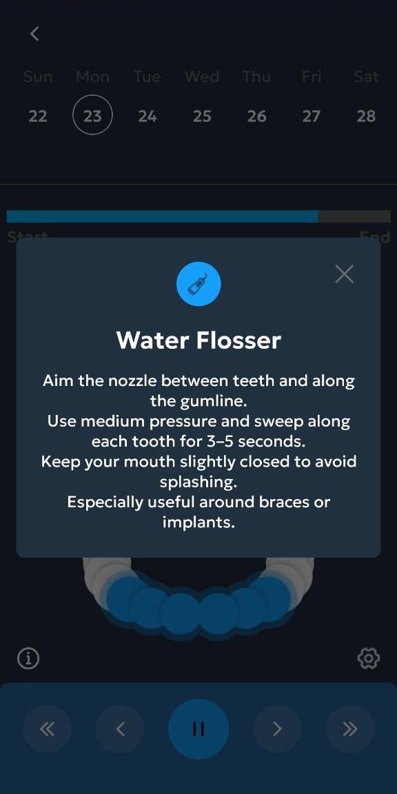 Instruction modal screen